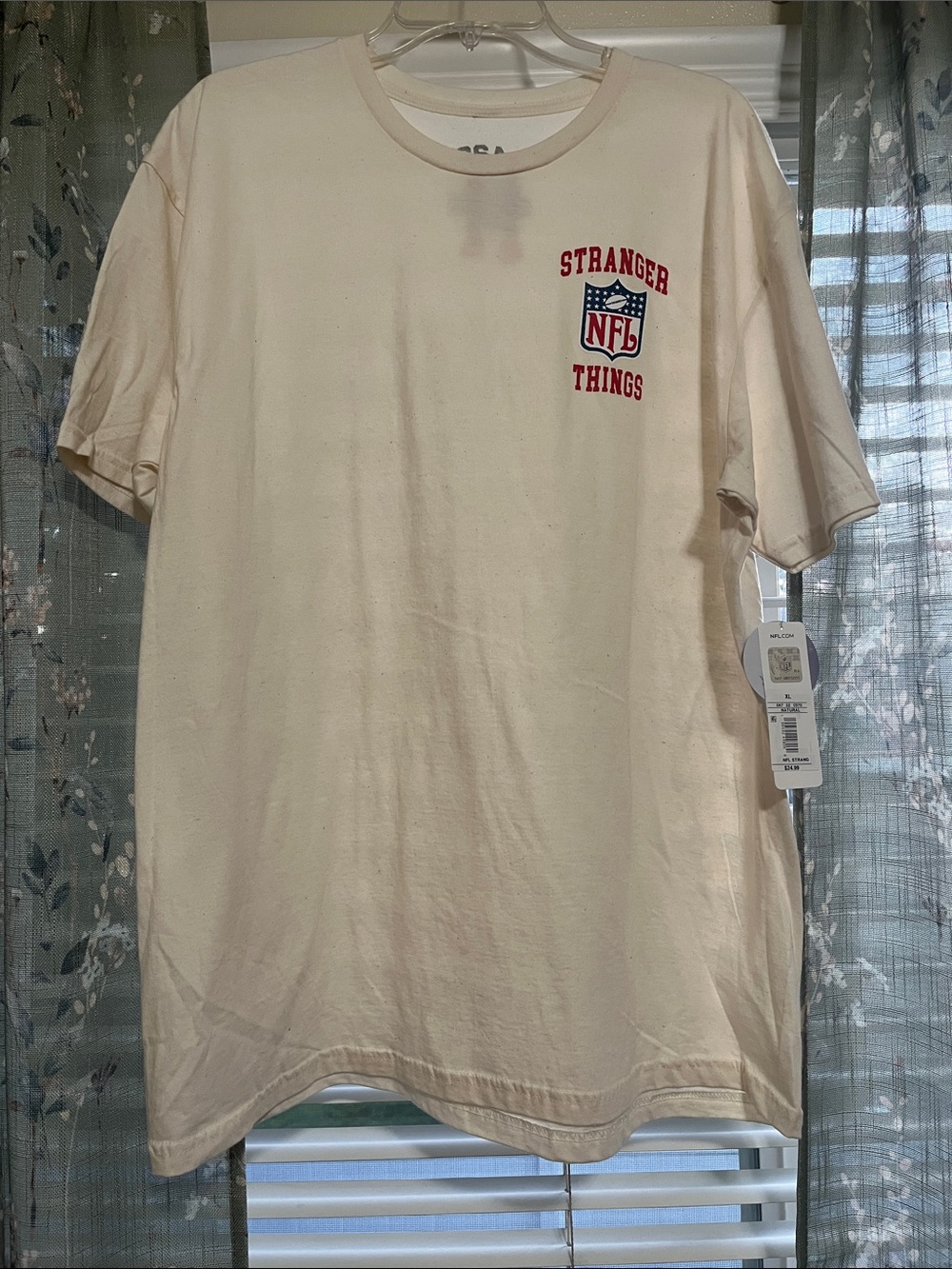 NWTStranger Things x NFL Cream Short-Sleeve Graphic Tee